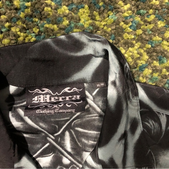 Mecca Vintage All Over Print Button Up Shirt (M) - Picture 3 of 7